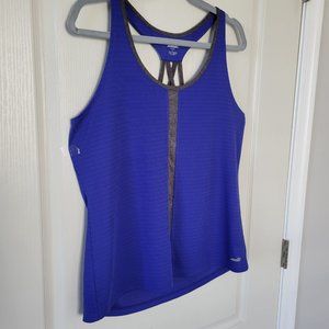 Blue Sport Tank Top Avia Activewear Women's L Moisture Wicking Workout Strap Tee